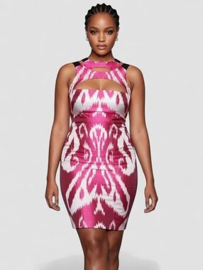 Vtg GUCCI Runway 2010 Silk Ikat Cutouts Mini Dress - Tom Ford Era | Elegant - 40